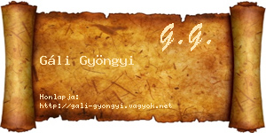 Gáli Gyöngyi névjegykártya